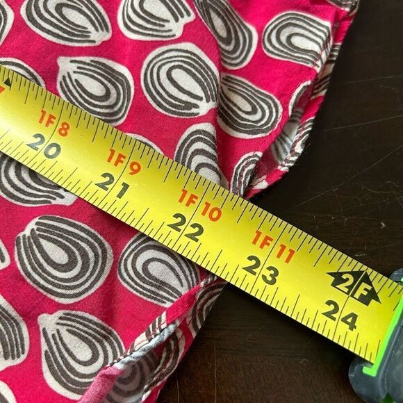 Boden Red Abstract Multiccolor Scoop Neck Long Sleeve Top Size US 6 Petite - Picture 10 of 11